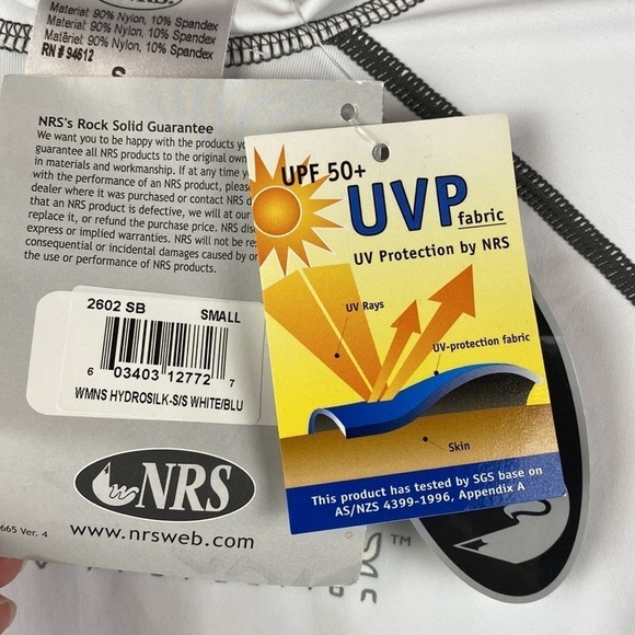 NWT NRS Blue & White Hydrosilk UV & UPF 50+ Swim Shirt- Size Small - Picture 10 of 14